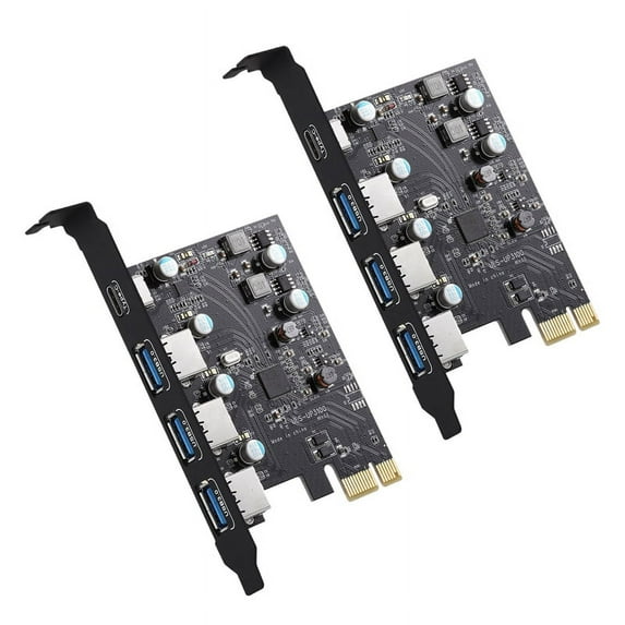 2X PCI-E to USB3.0+Type C Expansion Card (PCIe Card)3 Ports with Superspeed USB 3.0 PCI Expansion Card for