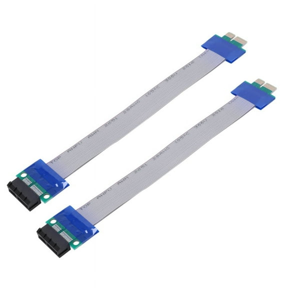 2X PCI-Express PCI-E 1X Riser Card Flex Extender Extension Cable for PC