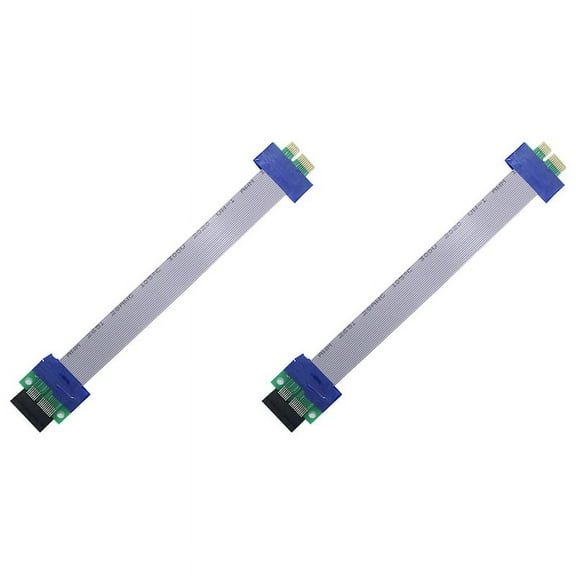 2X PCI Express Riser Card Extension Cable PCIE 1X To 1X Slot Riser Card Converter Extender Cable Adapter,2 x Expansion Cable,Blue
