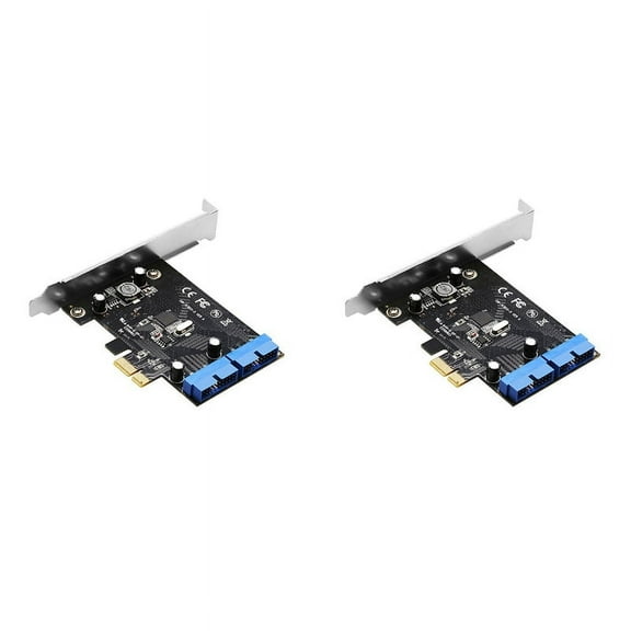 2X PCI Express USB 3.0 19 Pin Expansion Card PCIE 1X to 2 Ports USB 3 19 Pin Adapter Internal USB3 20Pin Hub Header