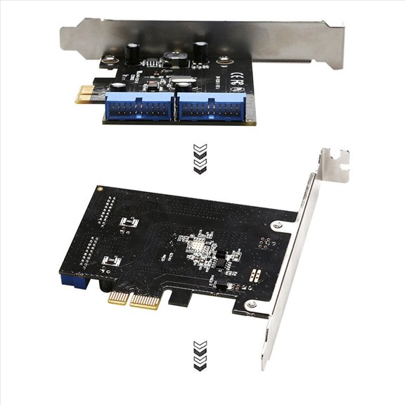 2X PCI Express USB 3.0 19 Pin Expansion Card PCIE 1X to 2 Ports USB 3 19 Pin Adapter Internal USB3 20Pin Hub Header