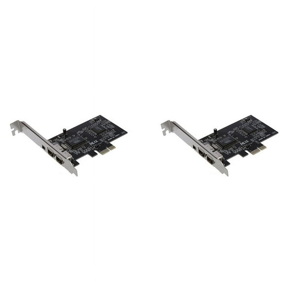 2X PCI Express X1 PCI-E FireWire 1394A IEEE1394 Controller Card 3 Port for Desktop