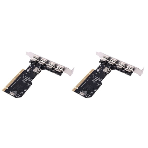 2X PCI to USB2.0 Expansion Card Desktop PCI to 5 USB2.0 480Mbp HUB  Chip Expansion Adapter Card