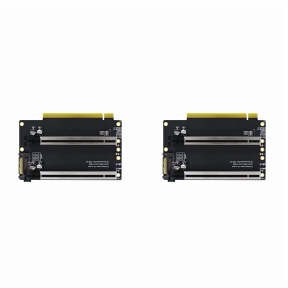 2X PCIE 3.0 X16 1 to 2 Expansion Card Gen3 Split Card PCIe X16 to X8X8 40.4mm Spaced Slots SATA PCIe Heightened Version