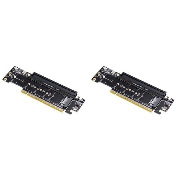 2X PCIE 4.0 Channel Splitter Expansion Riser Card 8+4+4Hyper Ultra Quad VROC M.2 NVMe Port Expansion Riser Card,2 x PCIE Expansion Riser Card,Black