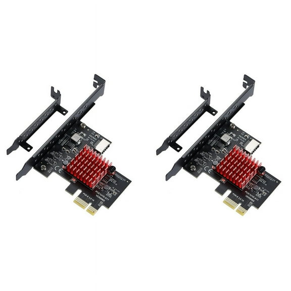 2X PCIE USB 3.1 GEN2 Type-E Expansion Card,10Gbps PCI Express 3.0 1X to 20Pin Panel Type C Connector for 10/8,2 * USB 3.1 Front TYPE-E Expansion Card 2 * Low Profile Bracket,black& red
