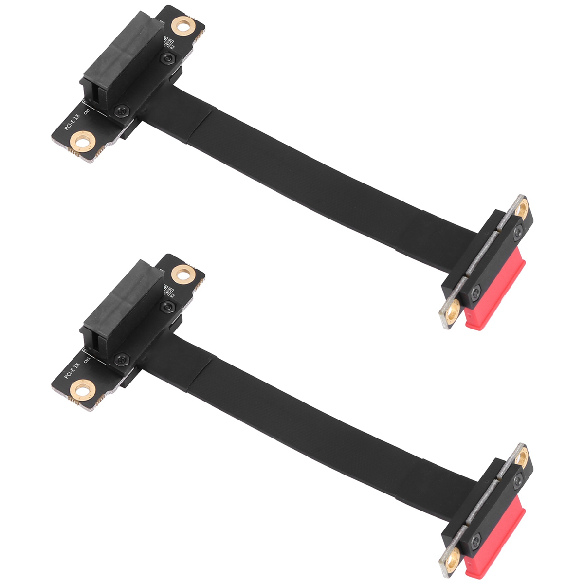 2X PCIE X1 Riser Cable Dual 90 Degree Right Angle PCIe 3.0 X1 to X1