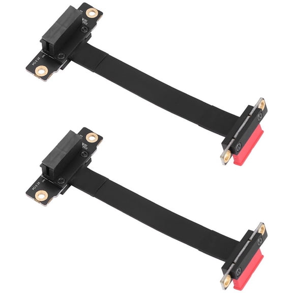 2X PCIE X1 Riser Cable Dual 90 Degree Right Angle PCIe 3.0 X1 to X1 Extension Cable 8Gbps PCI Express 1X Riser Card 10CM