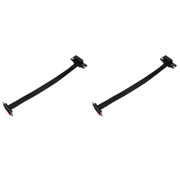 2X PCIE X1 Riser Cable Dual 90 Degree Right Angle PCIe 3.0 to Extension 8Gbps PCI Express 1X Card 20cm