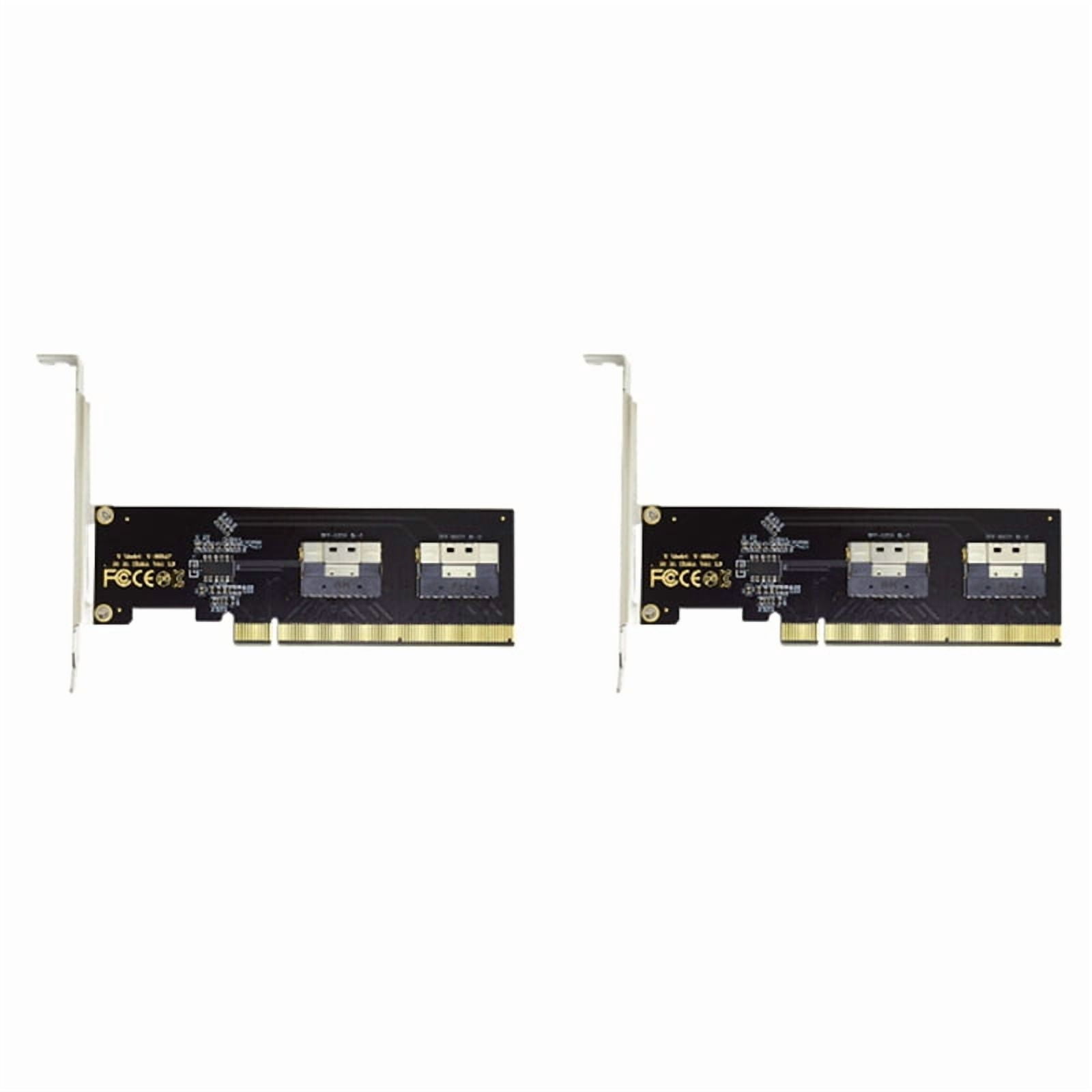 2X PCIe 4.0 X16 to 4 Ports NVMe-Compatible Expansion Card PCI-E Gen4/3 SlimSAS 8I SFF8654 Graphics Card Adapter