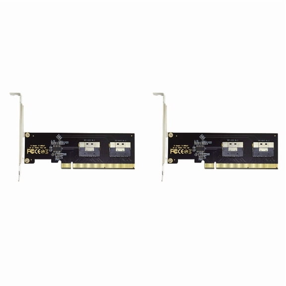 2X PCIe 4.0 X16 to 4 Ports NVMe-Compatible Expansion Card PCI-E Gen4/3 SlimSAS 8I SFF8654 Graphics Card Adapter