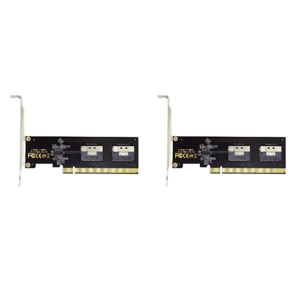 2X PCIe 4.0 X16 to 4 Ports NVMe-Compatible Expansion Card PCI-E Gen4/3 SlimSAS 8I SFF8654 Graphics Card Adapter