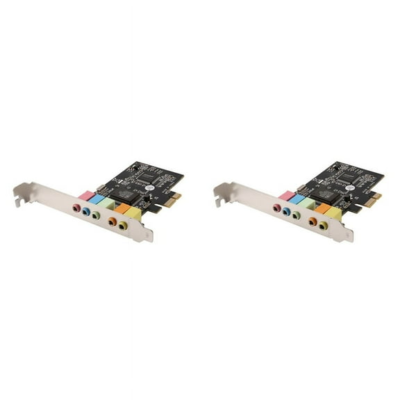2X PCIe Sound Card PCI-E X1 CMI8738 Chip 32/64 Bit Sound Card Stereo 5.1 Channel Desktop Built-in Sound Card for PC