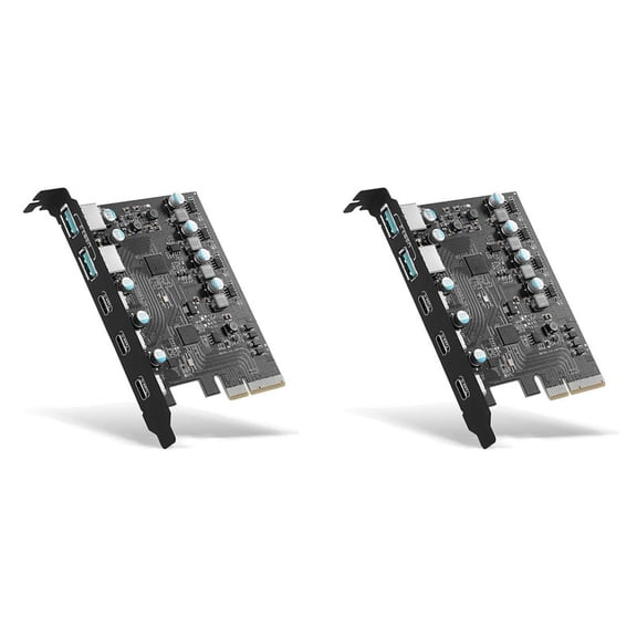 2X PCIe to USB 3.2 Gen 2 Adapter Card PCI Expansion Card PCI-E Add-on Cards Riser for PC 10/8/7 and