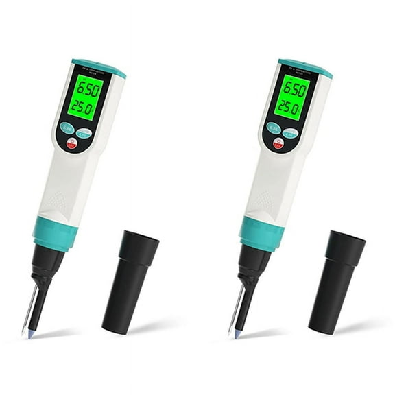 2X PH Meter with ATC Food PH Tester, Waterproof Digital Food PH Meter with High Accuracy PH/Temperature Probe