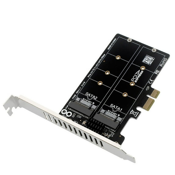 2X PH58 M2 to PCIE Adapter Card Double Disc Display Card Splitter Expansion Card PCIe X1 to NGFF M2 SSD