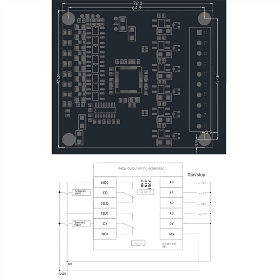2X PLC Industrial Control Board FX1N-14MR Relay Module Editable Controller