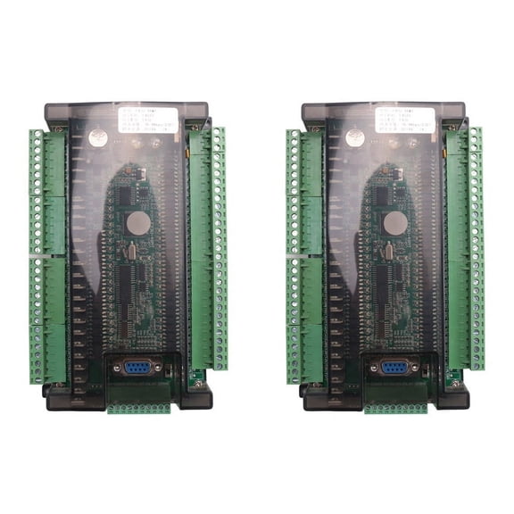 2X PLC Industrial Control Board Module FX3U-48MT Programmable Logic Controller 24 Input 24 Output 24V 1A,2 x PLC Control Board Module,As Shown