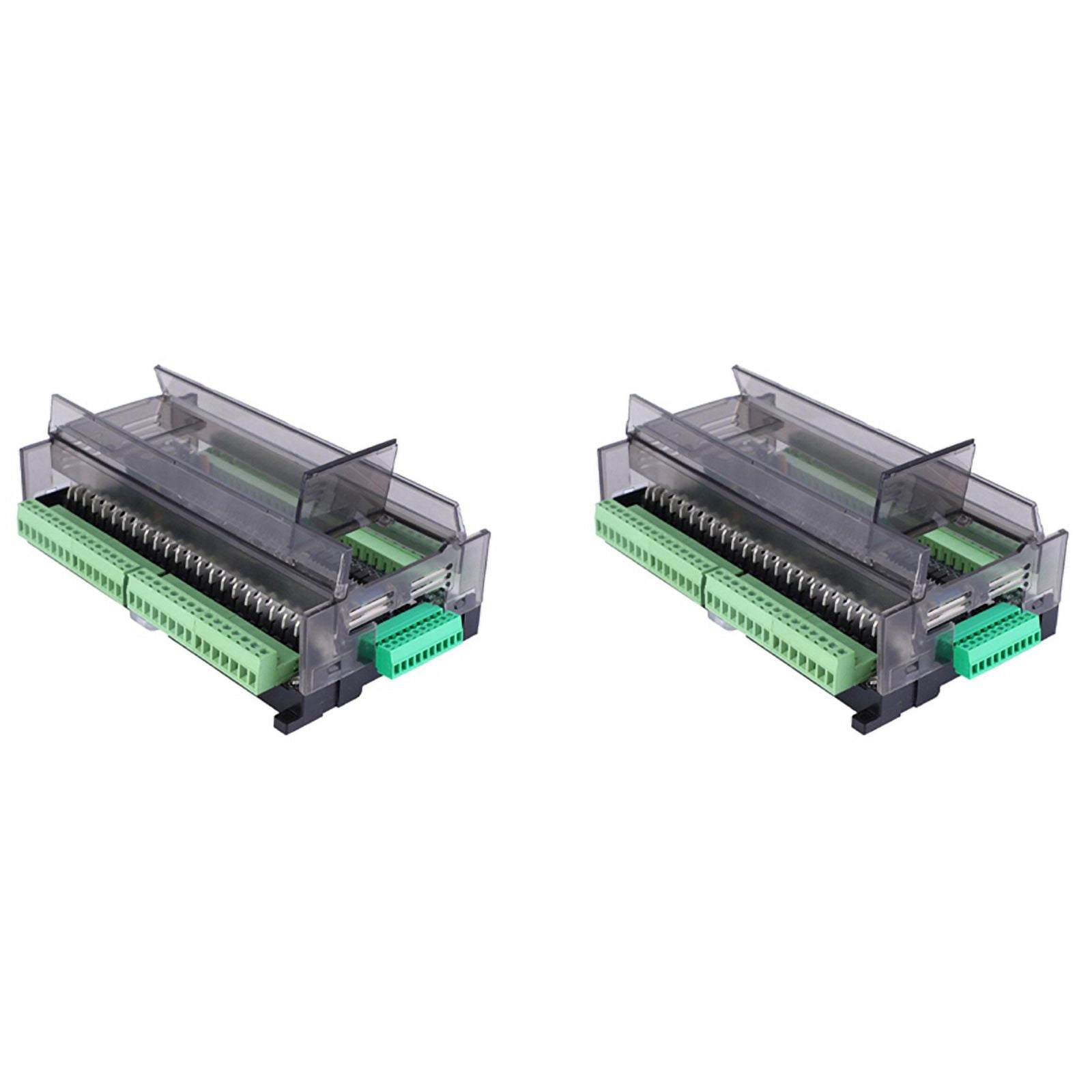 2X PLC Industrial Control Board Module FX3U-48MT Programmable Logic ...