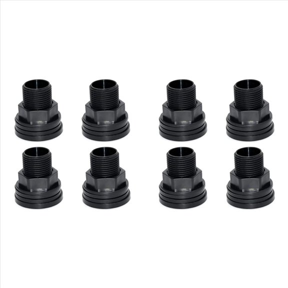 2X PVC Bulkhead Fitting Double Threaded Water Tank Connector for Rain Barrels Aquariums Tanks Tubs Pools