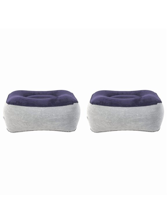 2X PVC Inflatable Foot Pad Pillow, Travel Flocking Pillow Relaxation Pad Outdoor Foot Massage Pad,2 x Inflatable foot pad pillow