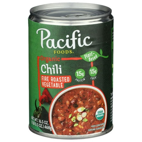 2X - Pacific Foods Organic Plant-Based Fire-Roasted Vegetable Chili 16.5 oz