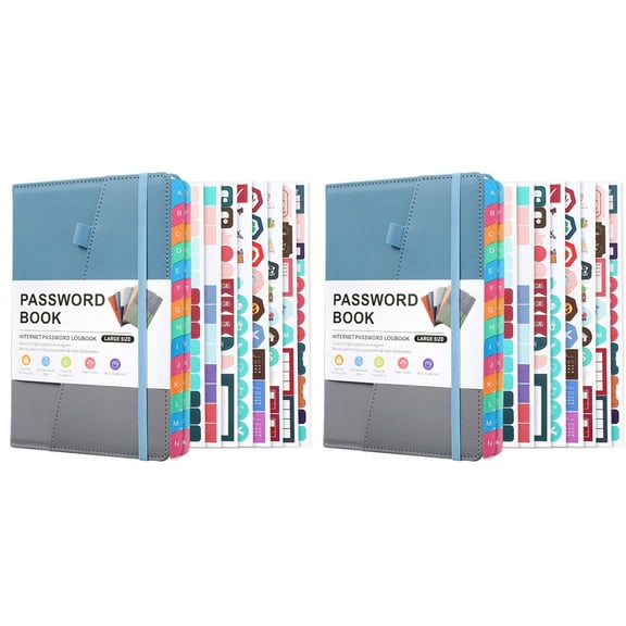 2X Password Keeper Book with Alphabetical Tabs Notebook for Internet Website Address Log in Detail,B