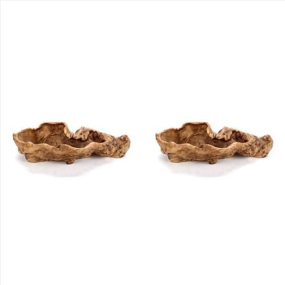 2X Pastoral Retro Landscape Flower Pot Resin Tree Stump Planter Artificial Driftwood Sculpture Rustic