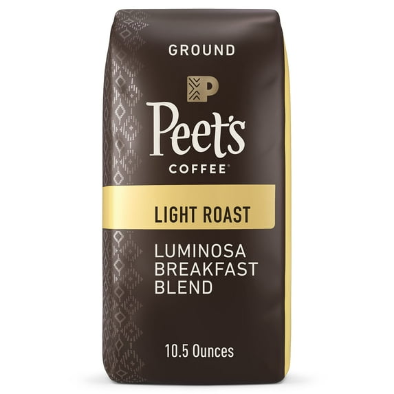2X - Peet’S Coffee, Light Roast Ground Coffee - Luminosa Breakfast Blend 10.5 Ounce Bag