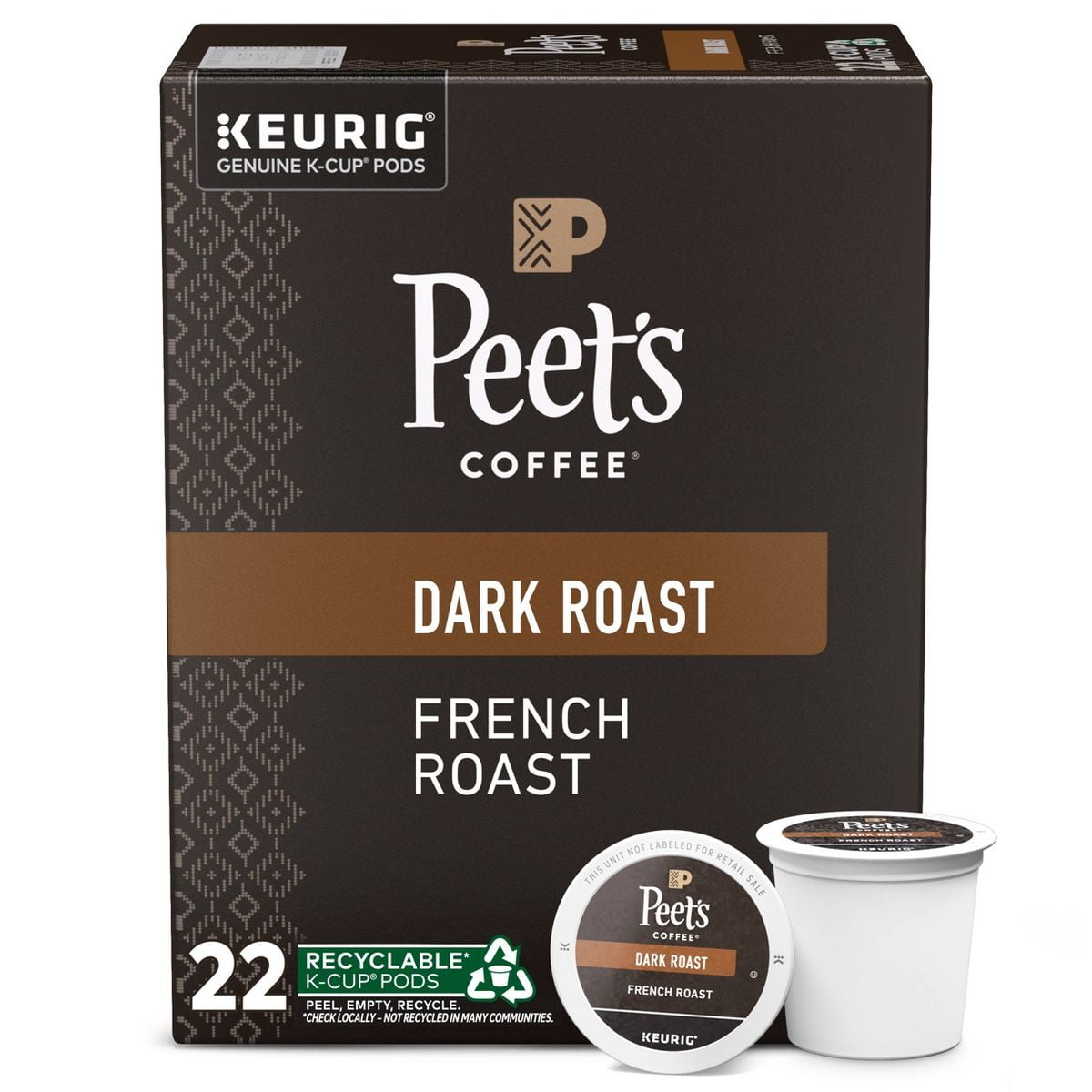 2X - Peet's French Dark Roast Coffee - Keurig K-Cup Pods - 22ct