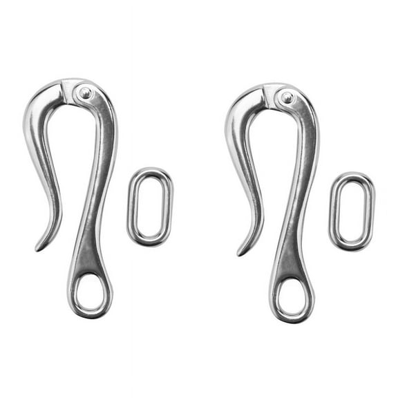 2X Pelican Hook & Eye with Quick Release Link Stainless Steel 316 Marine Boat Hardware 100mm