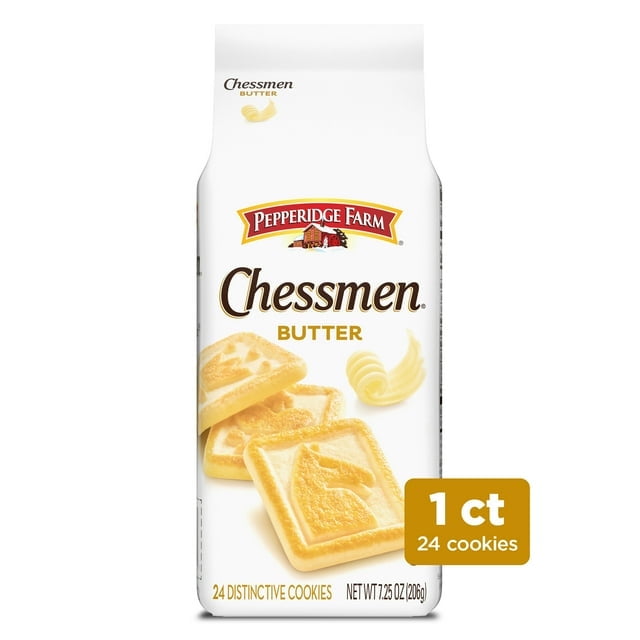 2X-Pepperidge Farm Chessmen Butter Cookies, 7.25 oz Bag