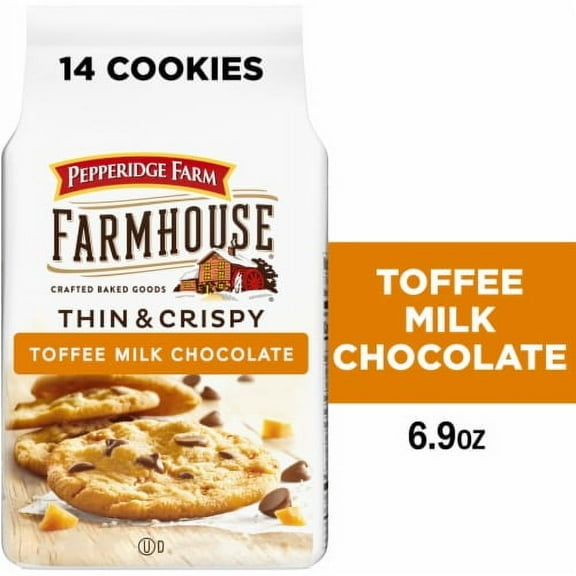Pack of 2 - Pepperidge Farm Farmhouse Thin & Crispy Toffee Milk Chocolate Cookies 6.9 oz