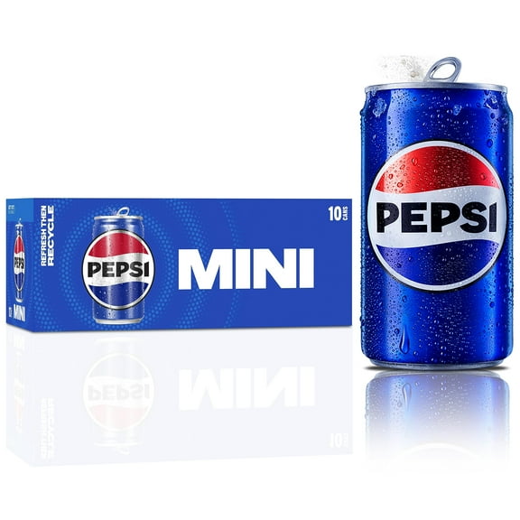 2X - Pepsi Soda, Mini Cans, 7.5 Ounce (Pack Of 10) Packaing mayvary