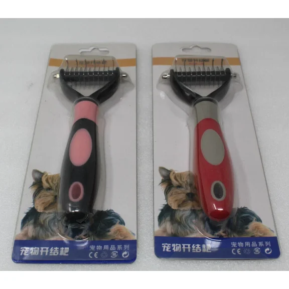 2X Pet Grooming Tool 2 Sided Undercoat Rake Safe Dematting Comb Brush Cats&Dogs