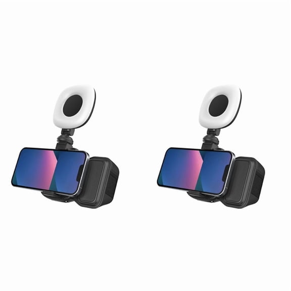 2X Phone Bluetooth Handheld Sefile Stick Handle Stabilizer Vlog Selfie Fill Light Black with Light