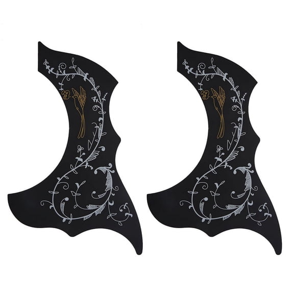 2X Pickguard-Acoustic-Acoustic Guitar Pickguard, Self Adhesive, Black