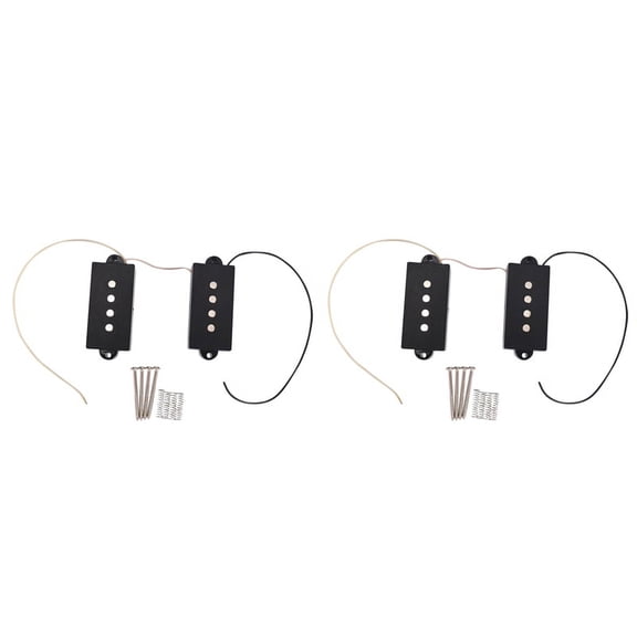 2X Pickup Humbucker Pickup for 4 String Replacement Bass Guitar Part, Black