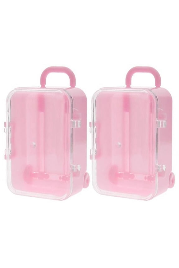 2X Pink Mini Roller Travel Suitcase Candy Box Personality Wedding Luggage Trolley Case Toy