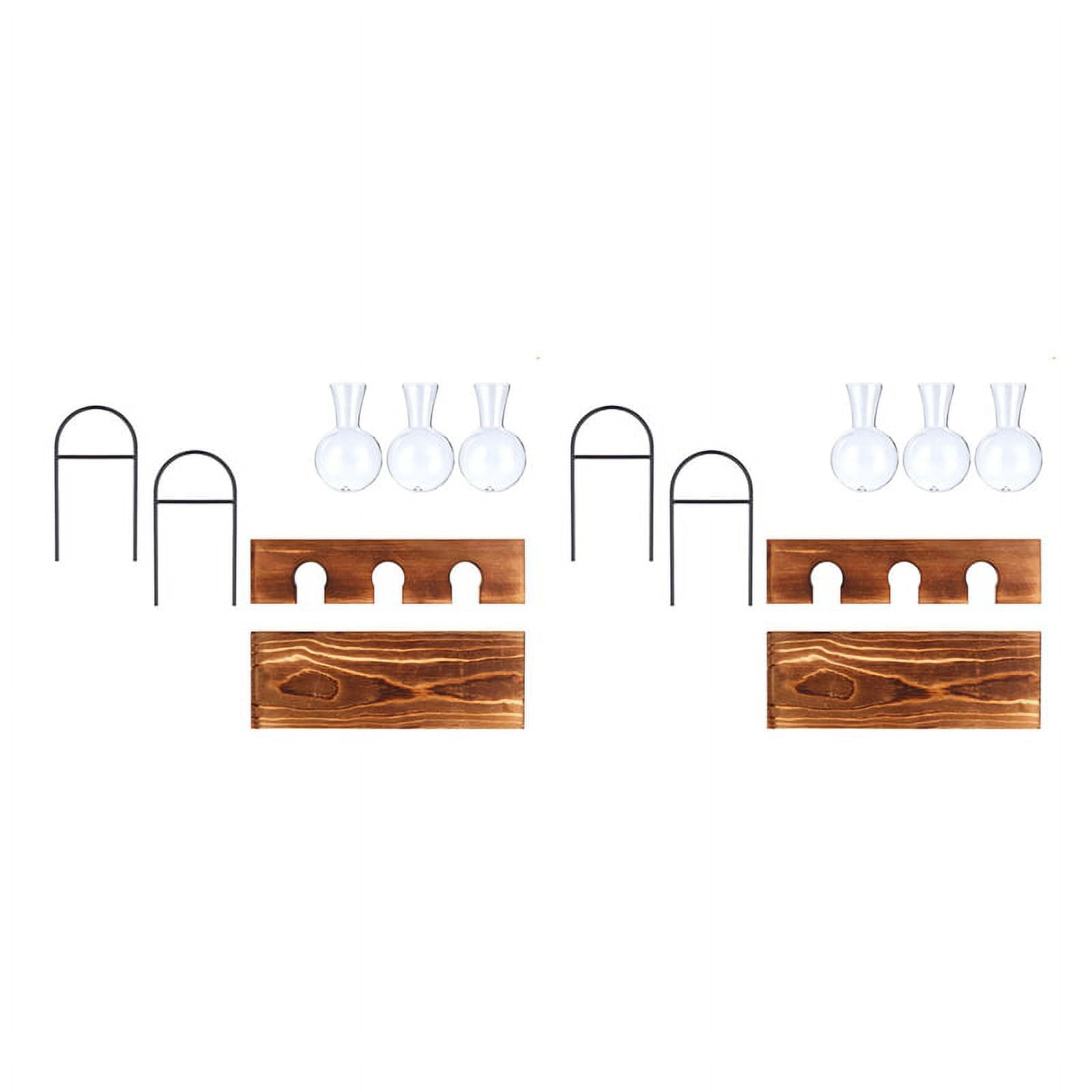 2X Plant Propagation Station with Wooden Stand,Plant Terrarium Desktop