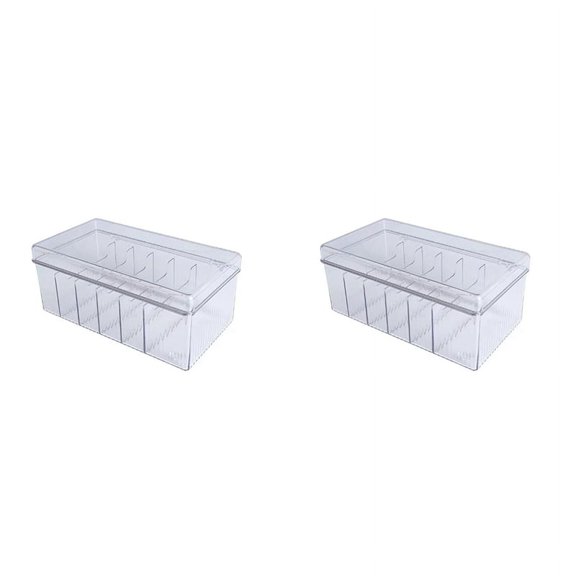 2X Plastic Cord Storage Box with Lid, Cable Organizers Case for Home Office Supplies,USB (Clear)