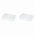 thumbnail image 1 of 2X Plastic File Organizer Transparent Square Storage Box A4 Storage Box File Storage Box M,2 x storage box,White, 1 of 3