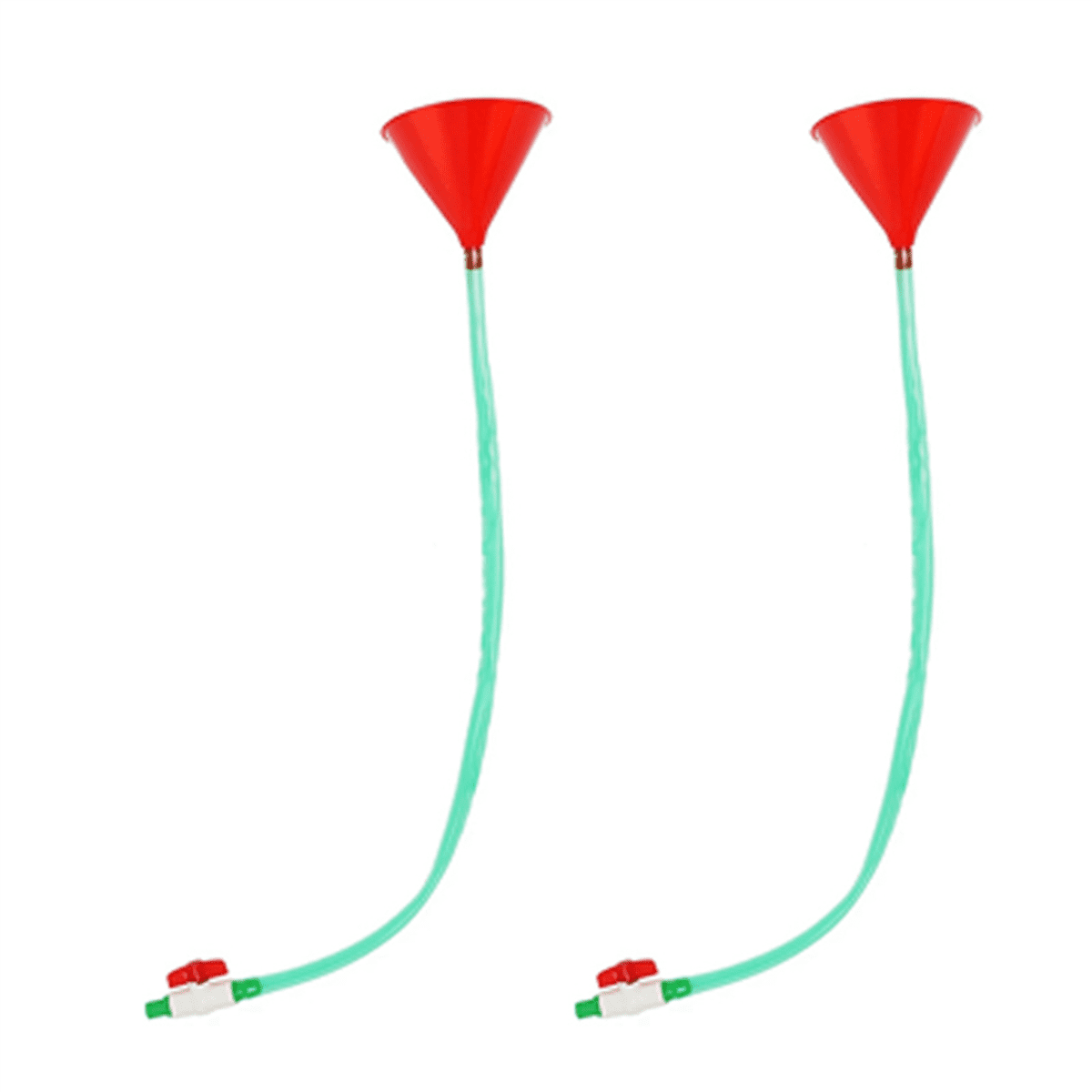 2X Plastic Filling Funnel Beer Funnel Wine Liquid Pipe Tube Plastic Valve Hose