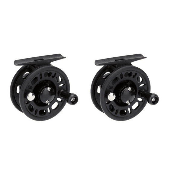2X Plastic Fly Reel River Fishing Fly Fishing Left / Right Exchange Possible (Reel Diameter 42 mm)
