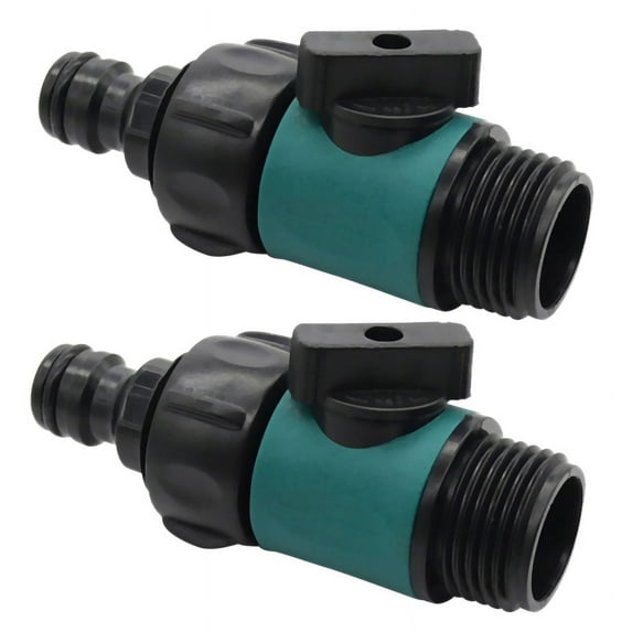2X Plastic Valve with 3/4 Inch Male Thread Quick Connector Car Wash Garden Irrigation Pipe Fittings Prolong