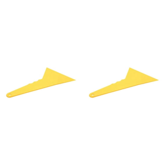 2X Plastic Yellow Auto Car Window Sticker Film Scraper Squeegee Cleaning Tool 23.6X12.3cm