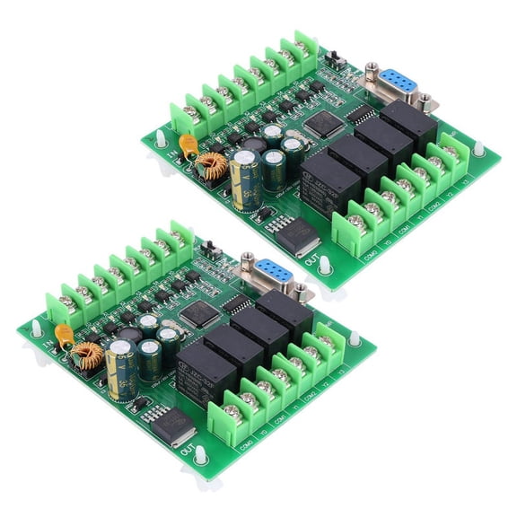 2X Plc Fx1N-10Mr Industrial Control Board Plc Smart Home Controller Programmable,2 x Relay module,Green