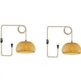 thumbnail image 1 of 2X Plug in Pendant Light Hanging Lamp with Switch Rope Cord Bamboo Lampshade Wicker Rattan Lights US, 1 of 7