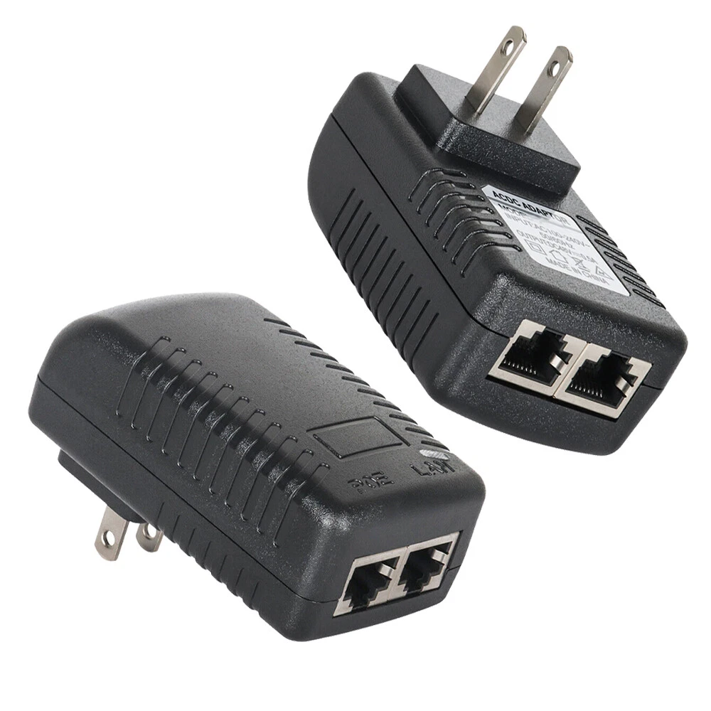 2X Poe Injector 48V 0.5A Power Over Ethernet Adapter For Poe Ip Camera ...