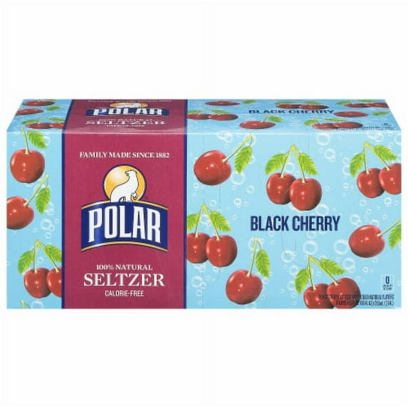 2X-Polar Black Cherry Flavored Seltzer Water Cans - 12 fl oz - 8 pk